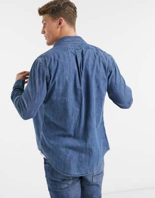 ralph lauren slim fit denim shirt