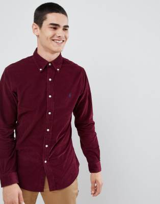 burgundy polo button down