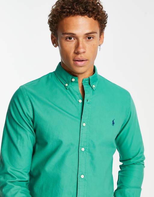 Garment dyed oxford discount shirt