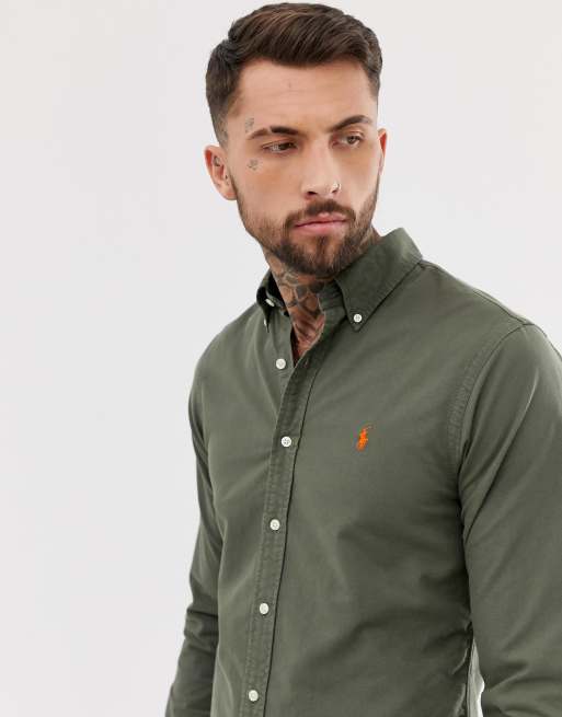 Olive green cheap ralph lauren shirt