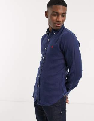 ralph lauren slim fit linen shirt
