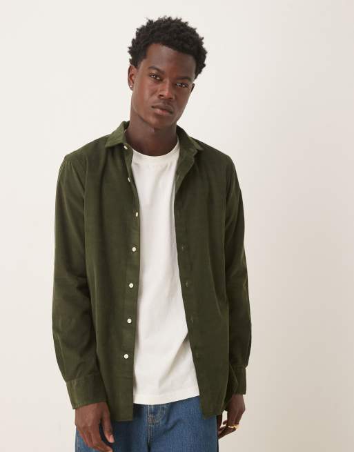 Polo Ralph Lauren - Slim-fit overhemd van fijn corduroy met icoonlogo in olijfgroen