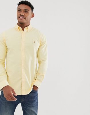 Polo Ralph Lauren - Slim-fit Oxford overhemd met spelerlogo in pastelgeel
