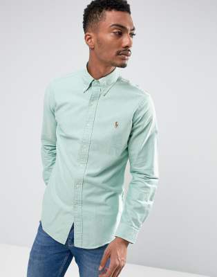 ralph lauren green oxford shirt