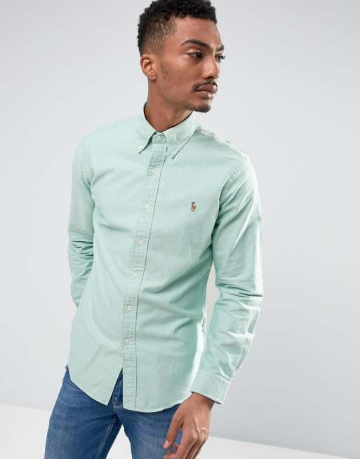 Ralph Lauren Slim Fit Oxford Buttondown in Light Green | ASOS