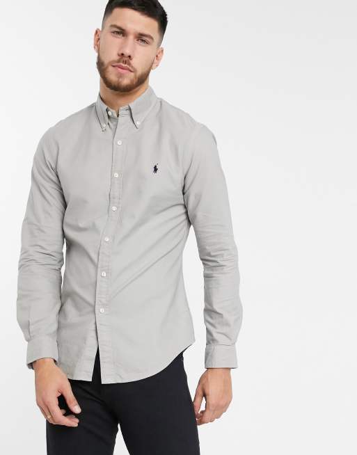 Polo Ralph Lauren SLIM FIT - Shirt - grey/white/grey 