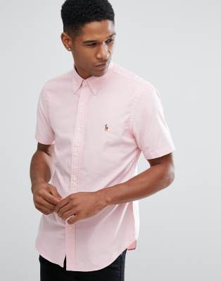 ralph lauren slim fit oxford shirt short sleeve