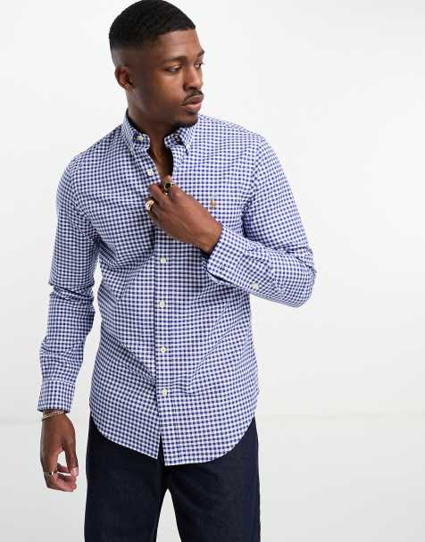Polo Ralph Lauren - Slim Fit Oxford-skjorte med logoikon og gingham-tern i blå/hvid - view 1