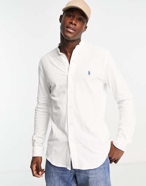 Ralph lauren hot sale grandad collar shirt