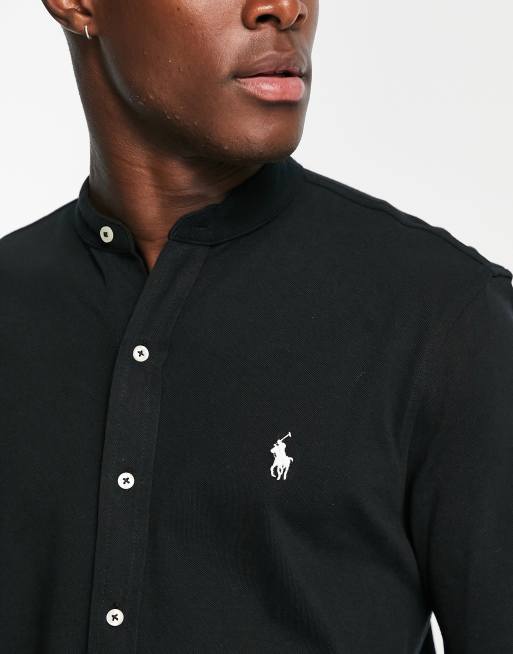 Polo ralph lauren grandad best sale collar long sleeve shirt