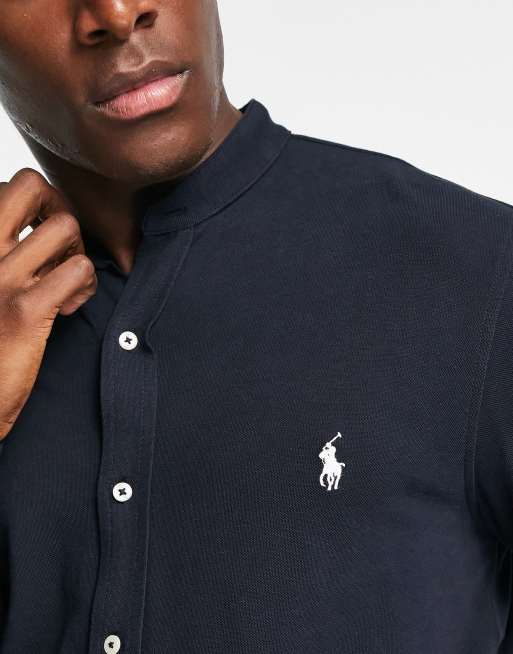 Polo ralph lauren grandad best sale collar long sleeve shirt