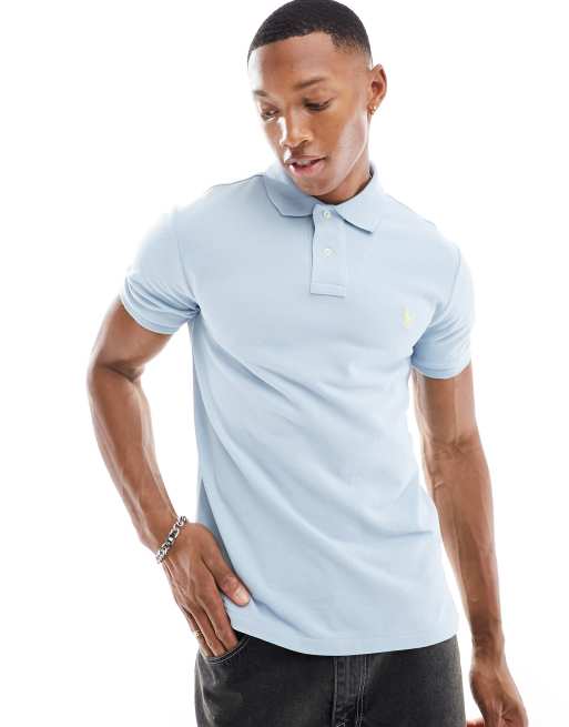 Polo Ralph Lauren - Slim-fit piqué polo met icoonlogo in lichtblauw