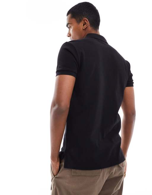 Polo Ralph Lauren slim fit pique polo with red player logo in washed black  | ASOS