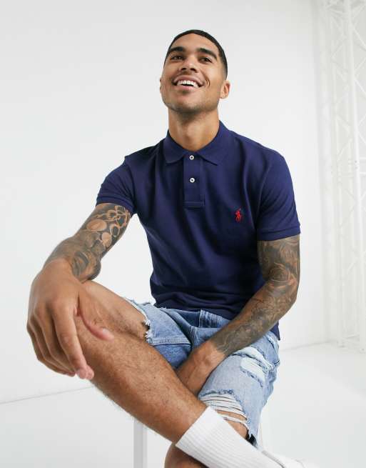 Download Polo Ralph Lauren slim fit pique polo with red player logo ...