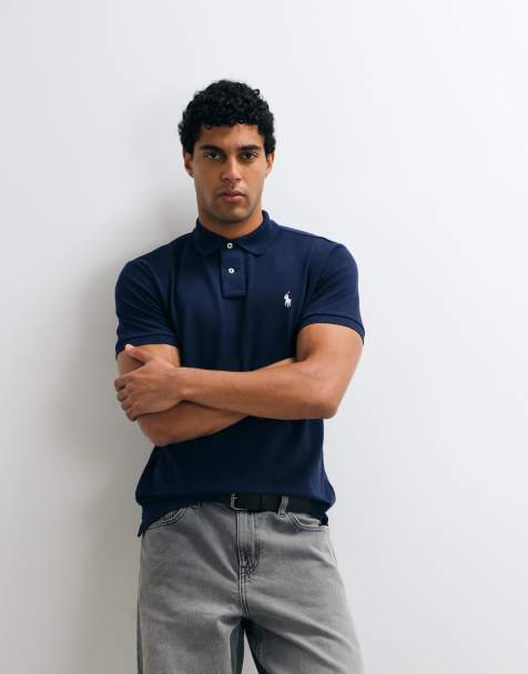 Polo Ralph Lauren - Slim fit piqué poloshirt met icoonlogo in lichtbruin - view 1