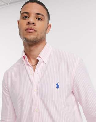 pink striped ralph lauren shirt