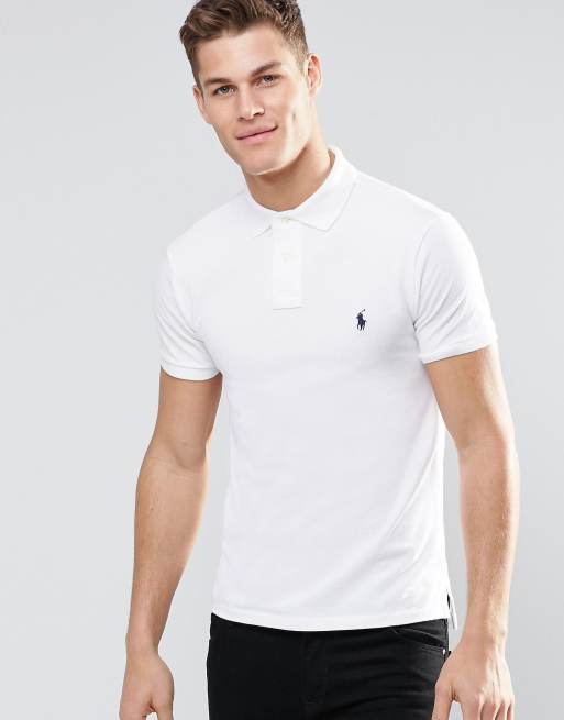 Polo Ralph Lauren Slim fit polo met logo in wit ASOS