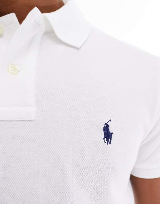 Polo Ralph Lauren slim fit polo with logo in white