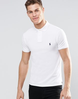 white slim fit ralph lauren polo