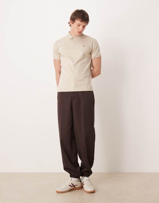Polo Ralph Lauren – Slim-Fit-Polohemd aus Pima-Baumwolle in Hellbraun mit Markenlogo, 2 von 5