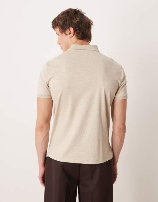 Polo Ralph Lauren – Slim-Fit-Polohemd aus Pima-Baumwolle in Hellbraun mit Markenlogo, 3 von 5