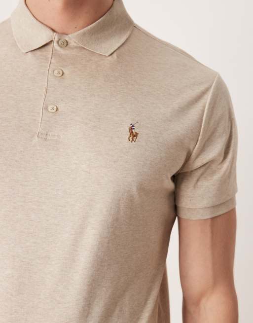 Polo Ralph Lauren – Slim-Fit-Polohemd aus Pima-Baumwolle in Hellbraun mit Markenlogo, 5 von 5