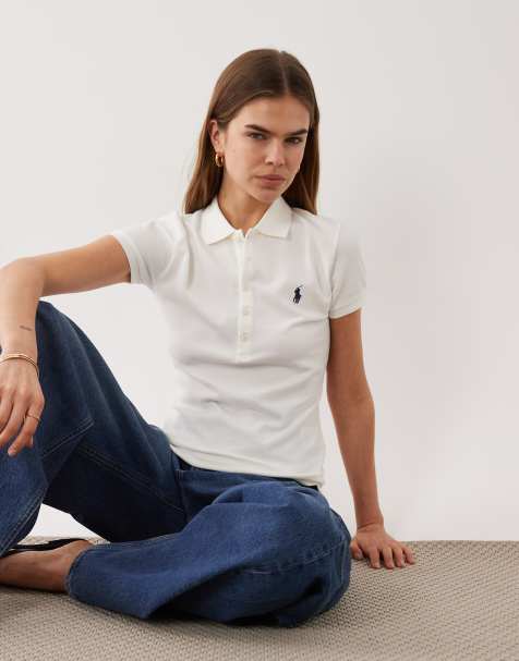 Polo Ralph Lauren - Slim-fit poloshirt met korte mouwen in wit - view 1