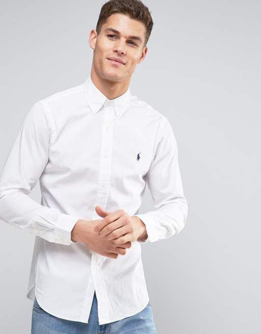 Polo Ralph Lauren slim fit poplin shirt in white | ASOS