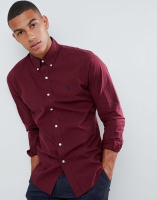 burgundy polo dress shirt