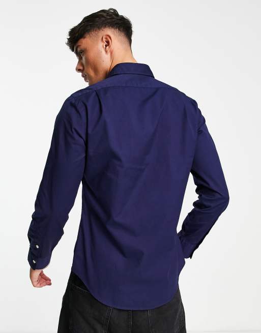 Polo Ralph Lauren slim fit shirt with pony logo in navy | ASOS