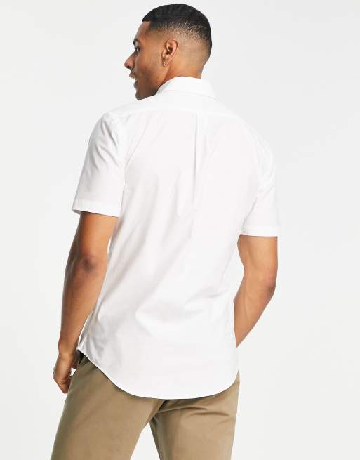 Polo Ralph Lauren slim fit short sleeve poplin shirt in white