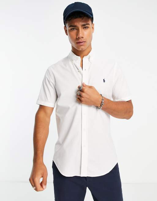 Ralph lauren slim sales fit poplin shirt white