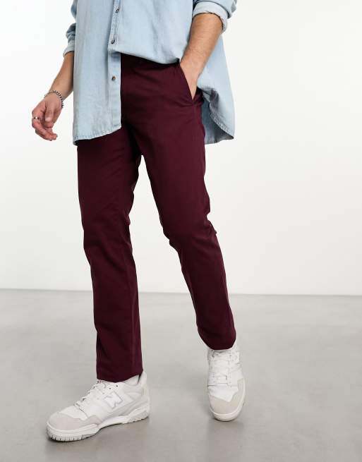 Burgundy clearance chinos mens