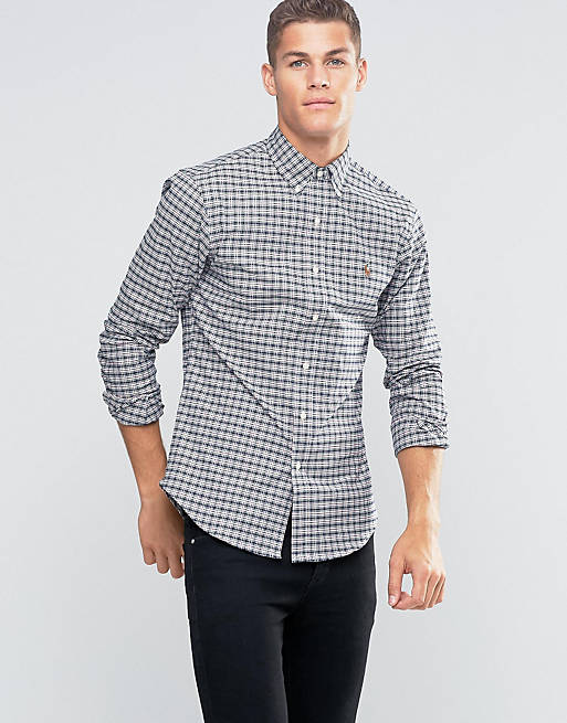 Polo Ralph Lauren Slim Fit Stretch Oxford Shirt in Check | ASOS