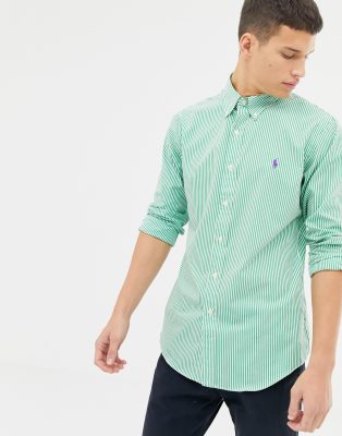 green and white striped ralph lauren shirt