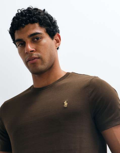 Polo Ralph Lauren slim fit t-shirt in off brown - view 1
