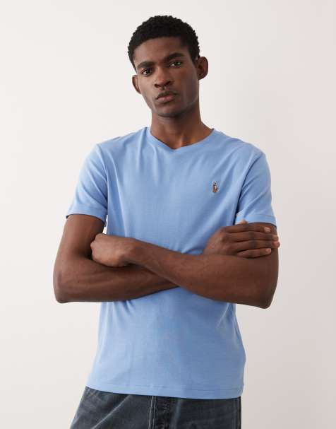 Polo Ralph Lauren - Slim-fit T-shirt van pimakatoen met icoonlogo in lichtblauw - view 1