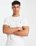 [Polo Ralph Lauren] Polo Ralph Lauren slim fit t-shirt with crew neck in white XL White