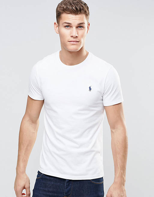 Polo Ralph Lauren slim fit t-shirt with crew neck in white | ASOS