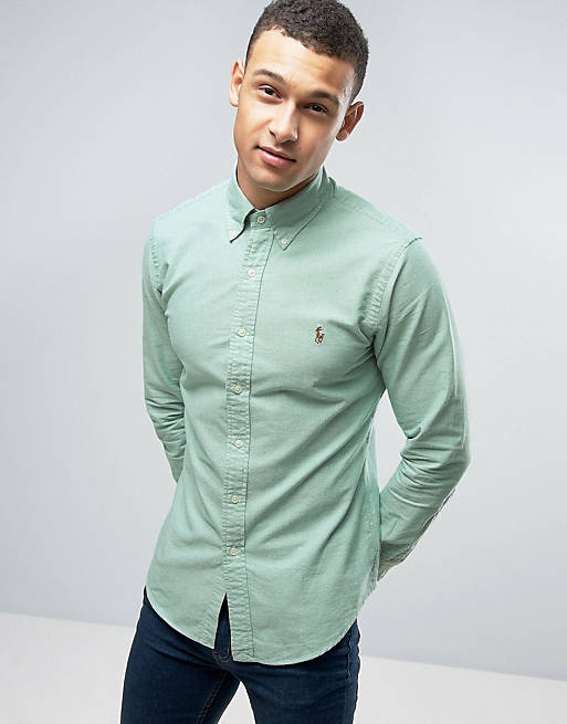 Polo Ralph Lauren Slim Oxford Shirt Buttondown 2 Colour in Green