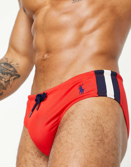 Polo Ralph Lauren - Slip da bagno rossi con righe laterali e logo iconico, 2 di 4