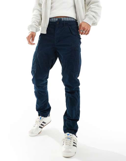 Polo Ralph Lauren slub canvas cargo pants slim fit in navy