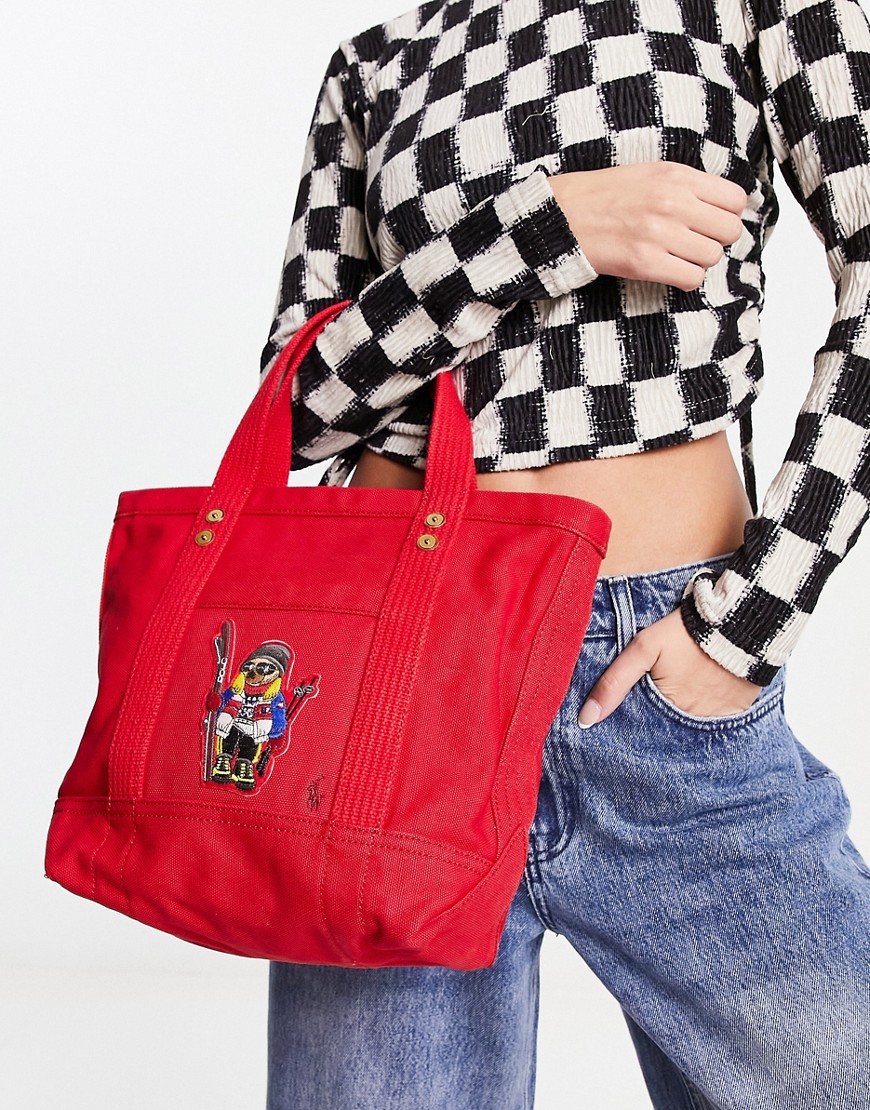 Polo Ralph Lauren Small Tote Bag In Red