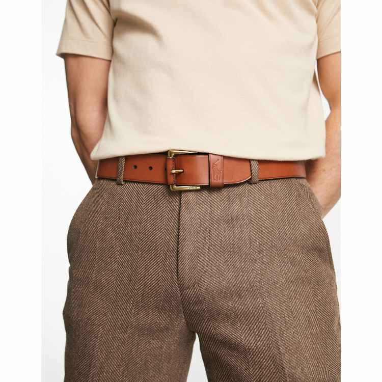 Ralph lauren tan belt best sale