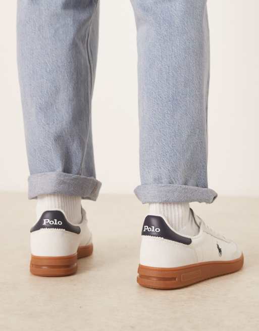 Polo Ralph Lauren – Sneaker aus Wildleder in Weiß mit Gummisohle, 3 von 5