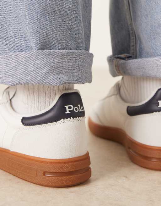 Polo Ralph Lauren – Sneaker aus Wildleder in Weiß mit Gummisohle, 4 von 5