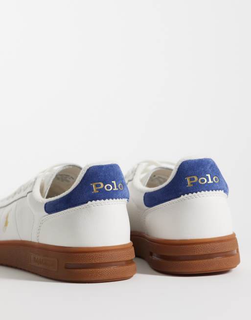 Polo Ralph Lauren – Sneaker in Weiß/Marineblau mit niedrigem Schaft, 3 von 5