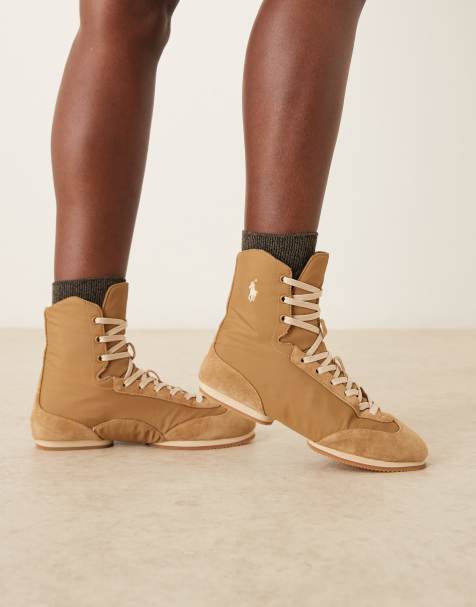 Polo Ralph Lauren - Sneakers alte marrone chiaro stile ballerina con logo - view 1