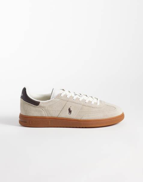 Polo Ralph Lauren sneakers i ruskind og gummisål i lysebrun - view 1