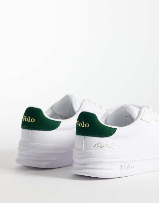 Polo Ralph Lauren sneakers in white and dark green, 5 of 5